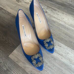 Manolo Blahnik Hangisi - Cobalt Blue - 41 1/2 size